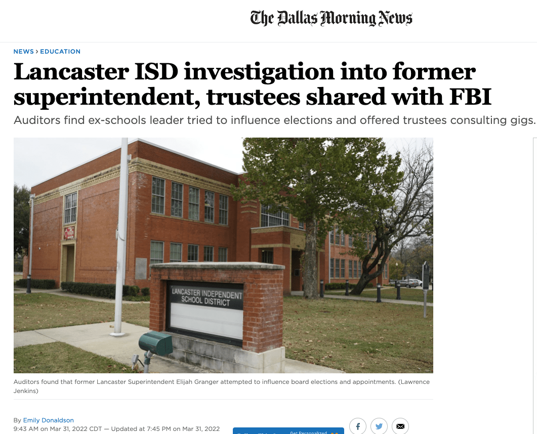 Husband of FCPS superintendent abruptly resigned own TX superintendency in 2020; investigation shared with FBI