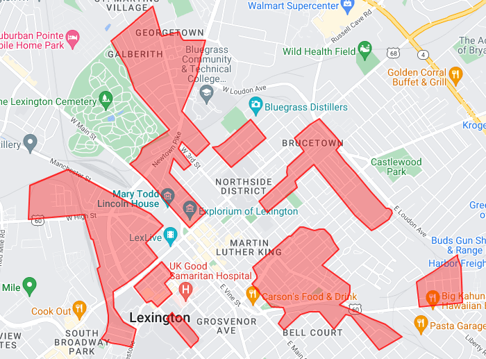 Lexington, Ky 1940 Redlining Map