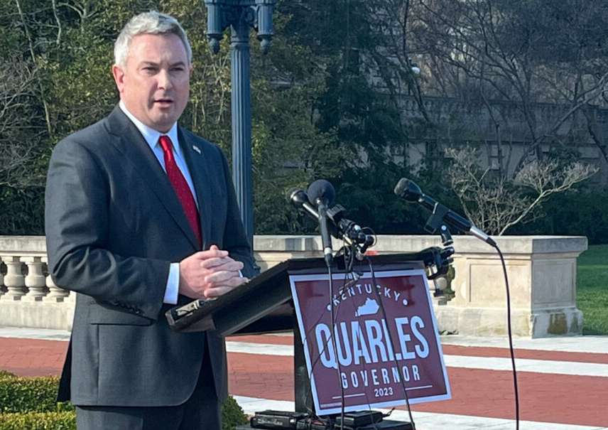 Quarles says that if elected governor, he would work with the General Assembly to legalize medical marijuana in Kentucky