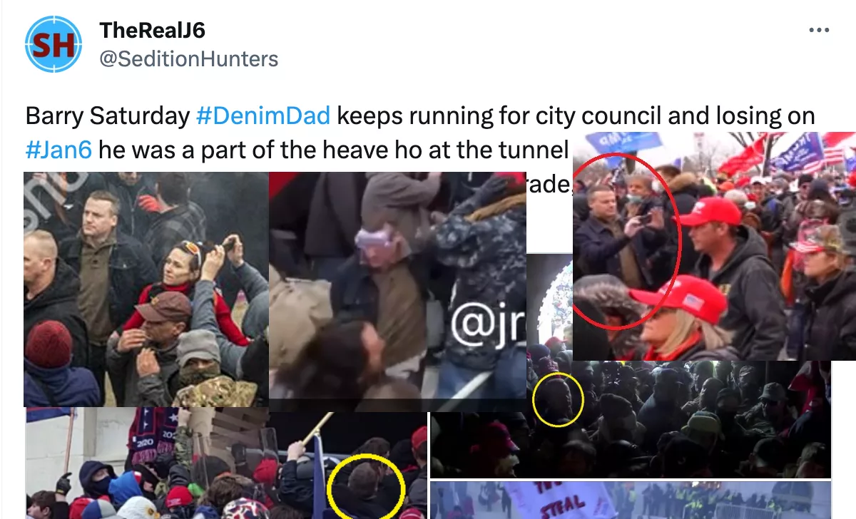 Former Lexington Council candidate identified by Sedition Hunters as 'Denim Dad' from Capitol Riot