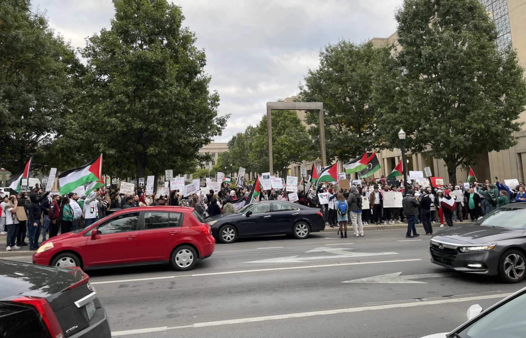 Downtown Lexington the site of a pro-Palestinian Rally