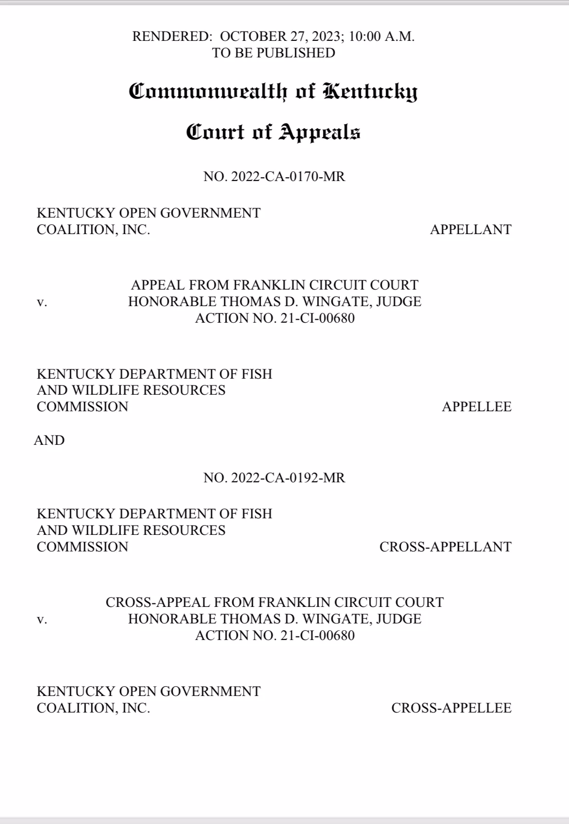 Kentucky Open Government Coalition's win in open records case is a victory for all Kentuckians