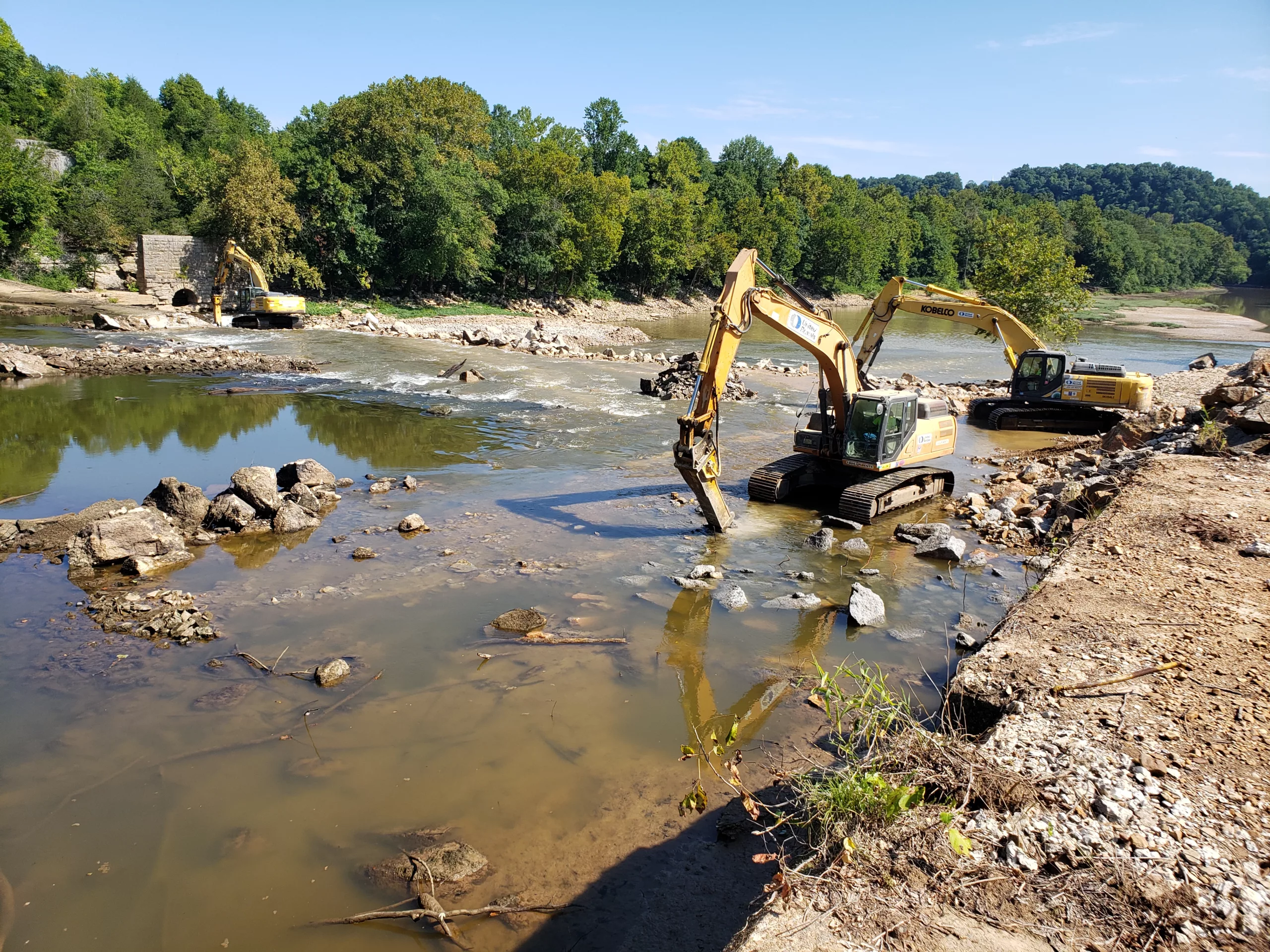 A few streams are freed from low head dams but many more remain in Kentucky