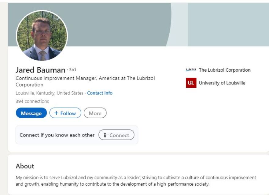 This photo is a screenshot of Rep. Jared Bauman's LinkedIn profile from Jan. 18, 2024.