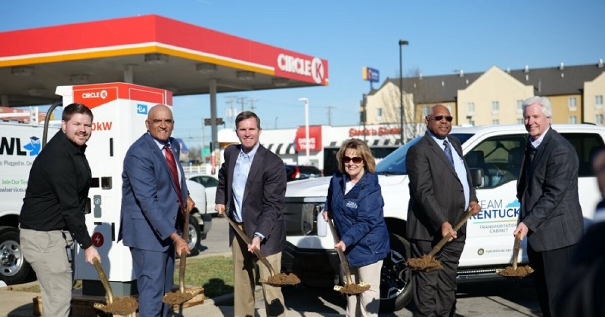 Kentucky and federal officials break ground on the first EV charging station in the southeast U.S. In Richmond
