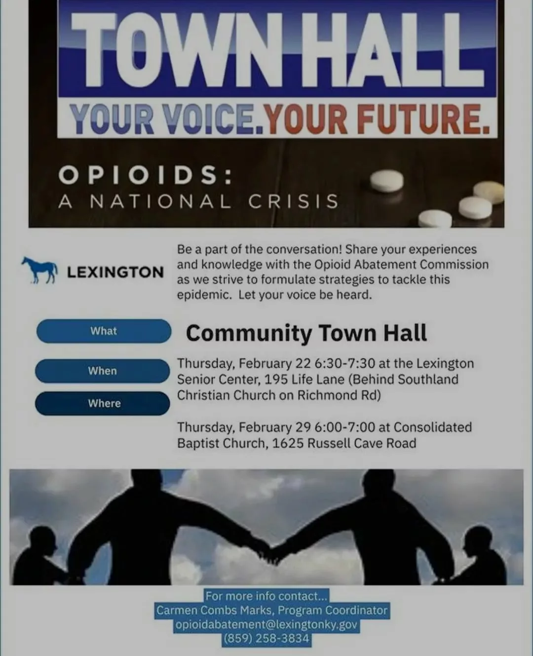 Lexington plans town hall meetings on how to use funds from the National Opioid Litigation settlement