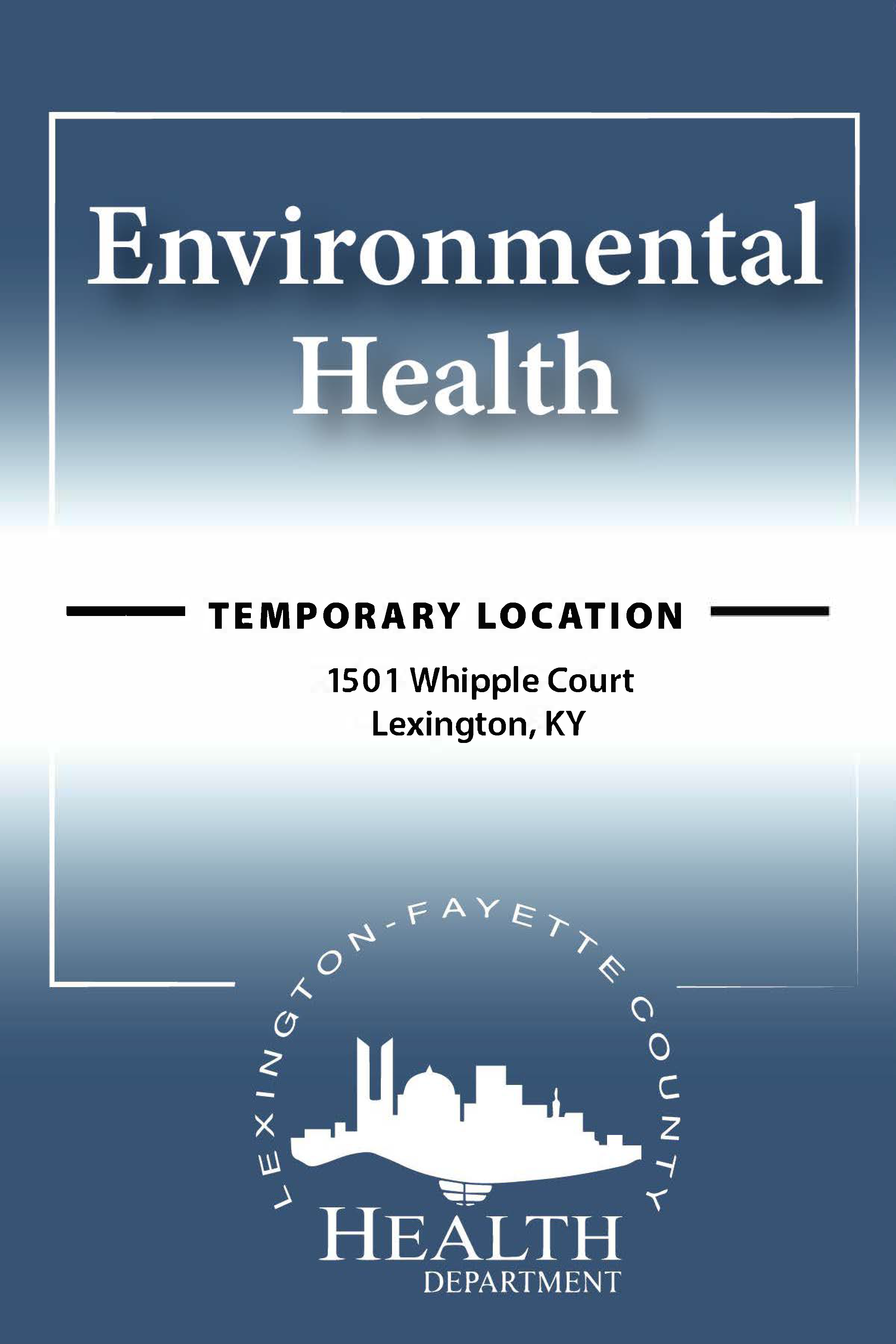 Environmental Health temporarily relocating