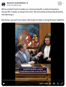 Saying it’s ‘about hate,’ Beshear vetoes ban on DEI in Kentucky public higher education