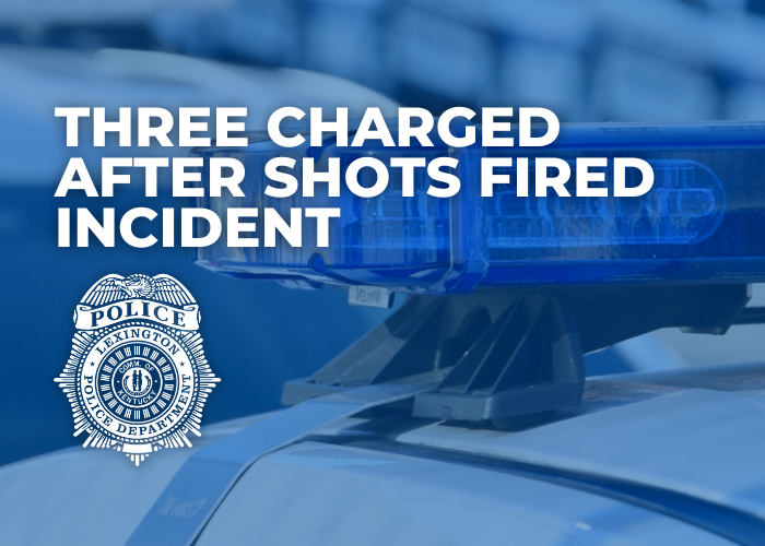 Three charged after shots fired incident