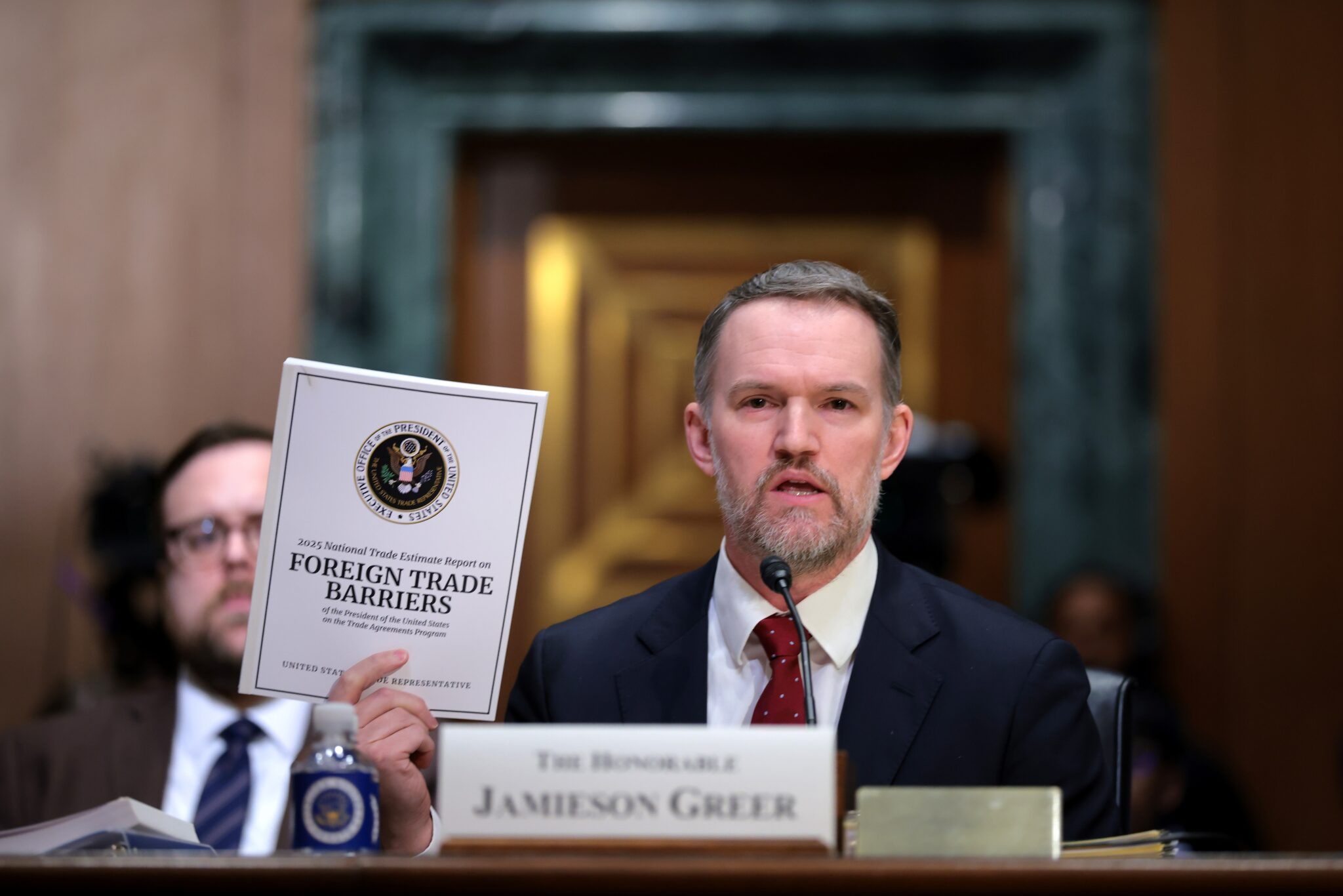 Nervous senators from both parties press Trump trade rep on tariffs as high as 104%