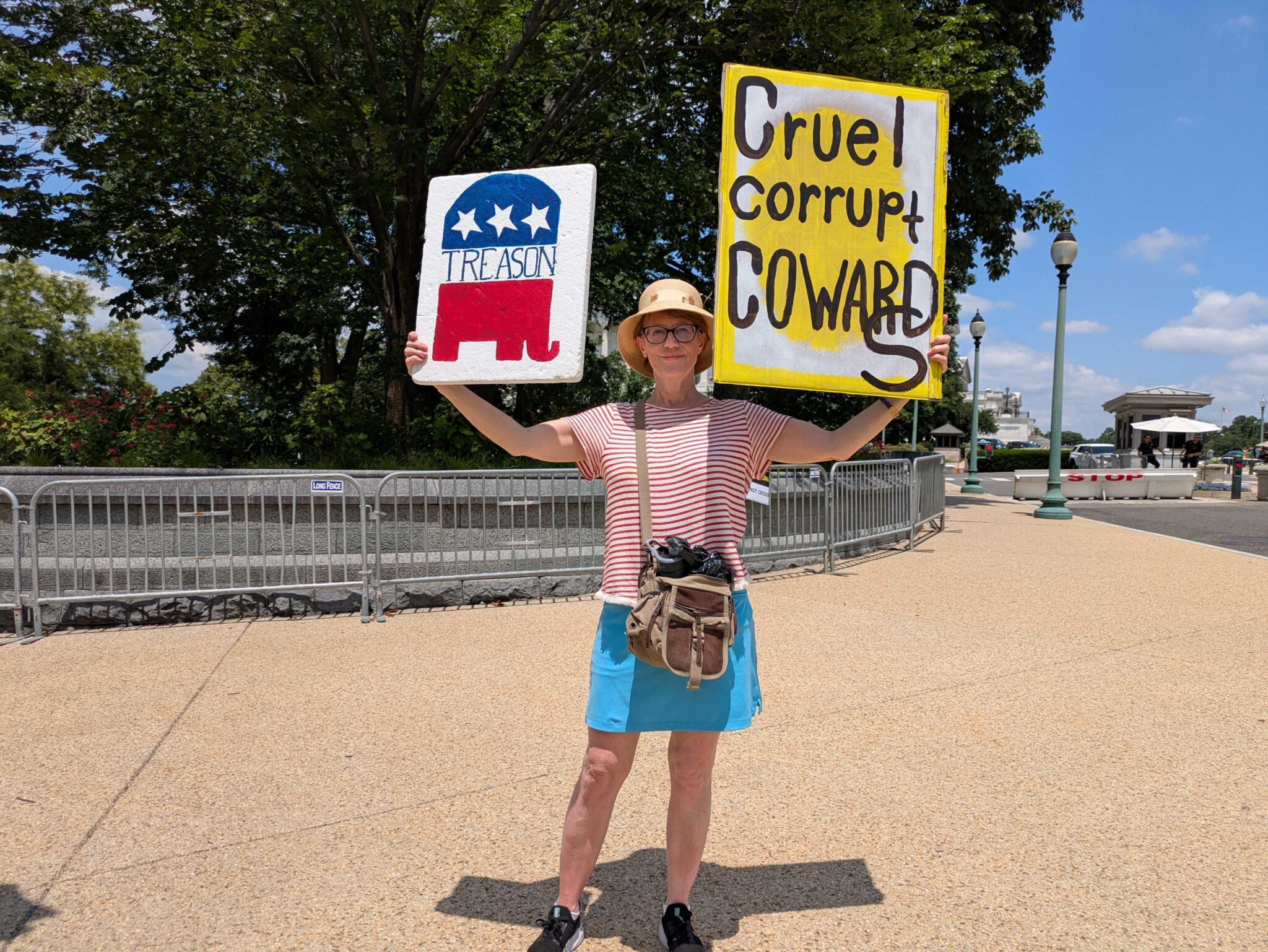 Protesters outside the US House make a last stand against the GOP megabill