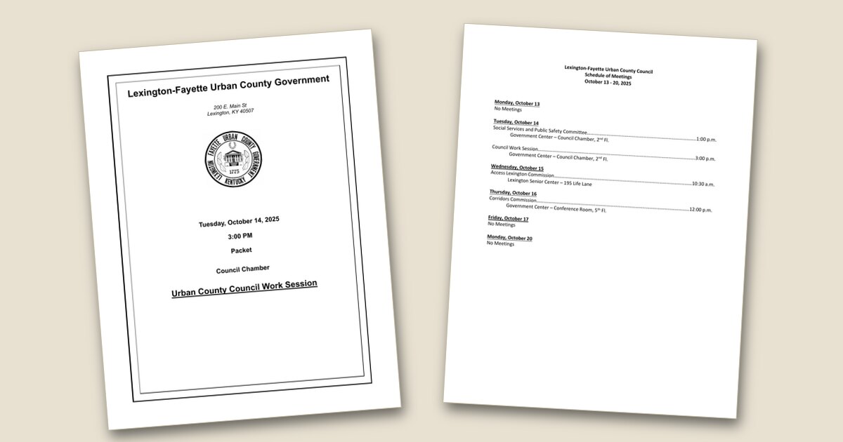 Cover page of the Council Work Session – Oct 14, 2025 agenda PDF