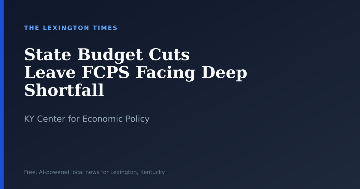 State Budget Cuts Leave FCPS Facing Deep Shortfall