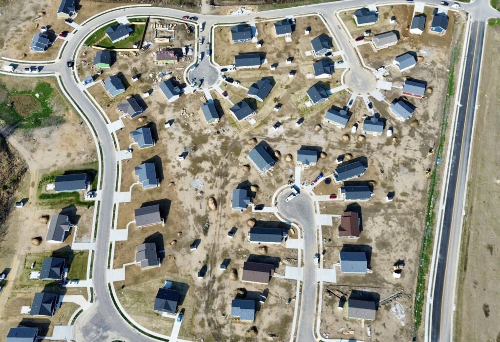 Homes seen from above.