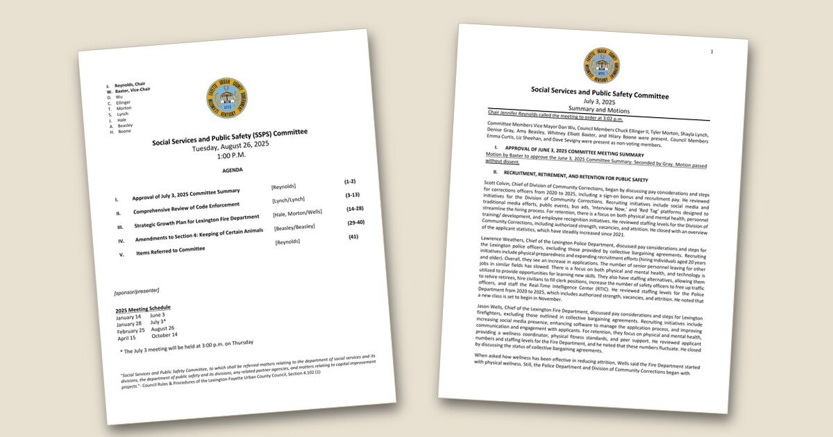 Social Services and Public Safety Committee – Aug 26, 2025