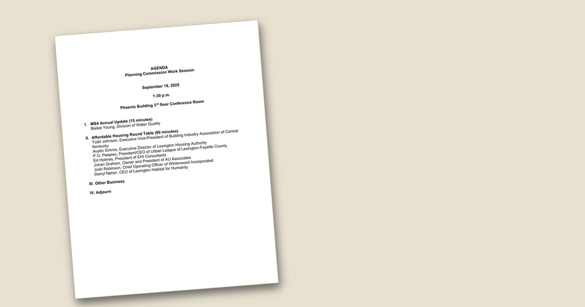 Cover page of the Planning Commission Work Session – Sep 18, 2025 agenda PDF