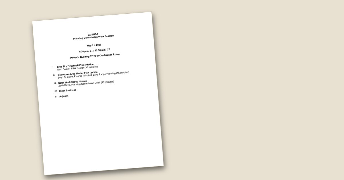 Planning Commission Work Session – May 21, 2026