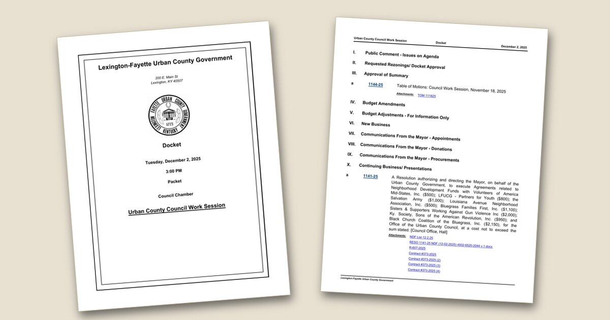 Cover page of the Council Work Session – Dec 02, 2025 agenda PDF