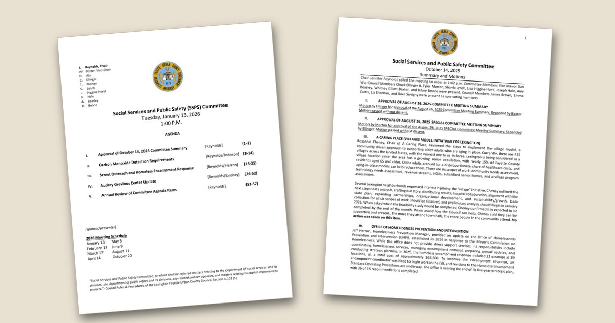Social Services & Public Safety (SSPS) Committee – Jan 13, 2026