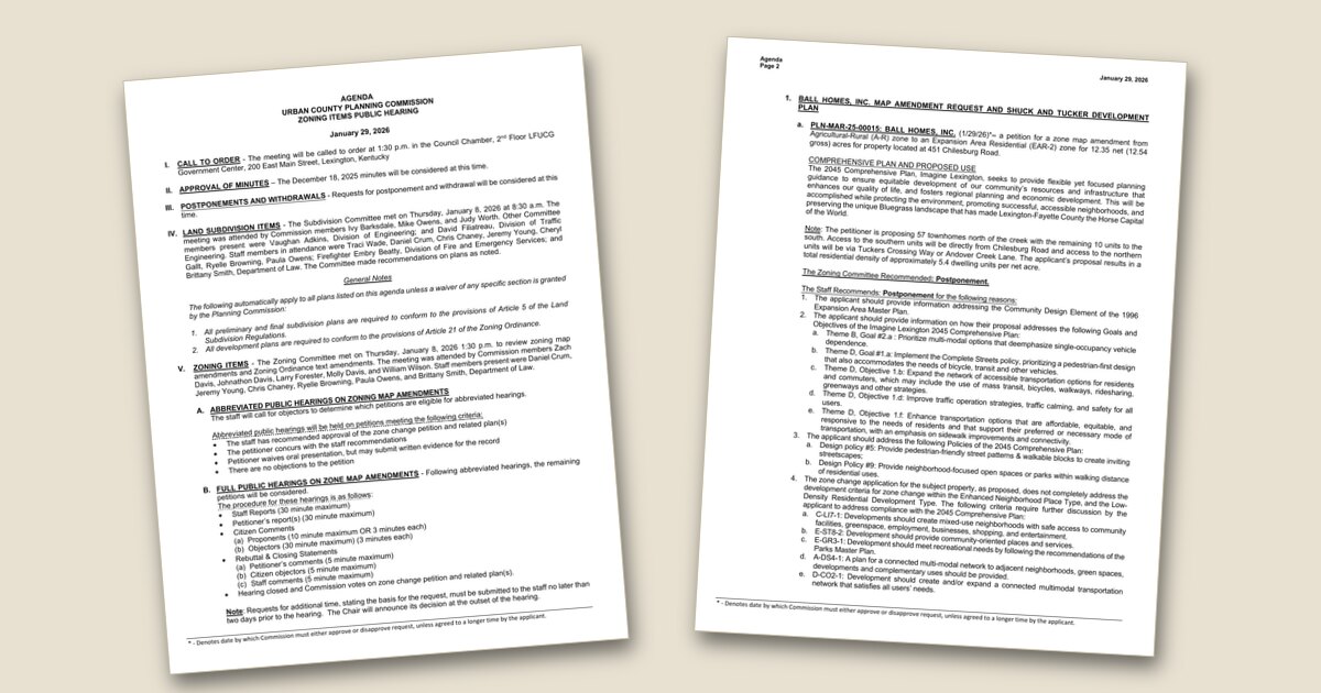 Cover page of the Planning Commission – Zoning Items – Jan 29, 2026 agenda PDF