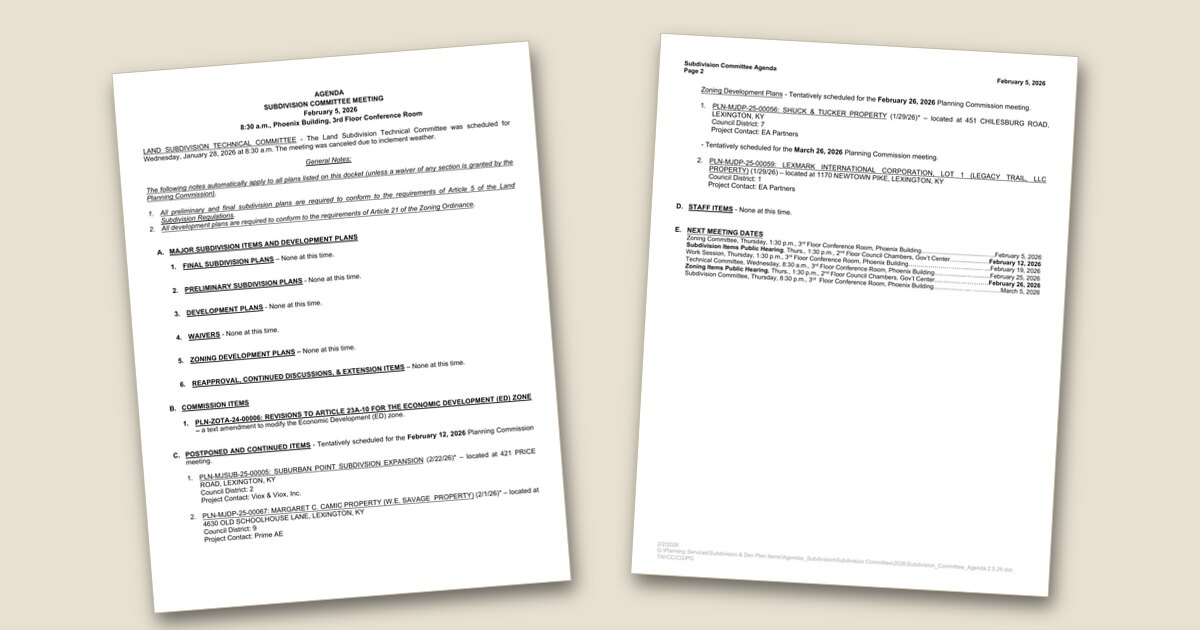 Planning Commission Subdivision (Sub) Committee – Feb 05, 2026