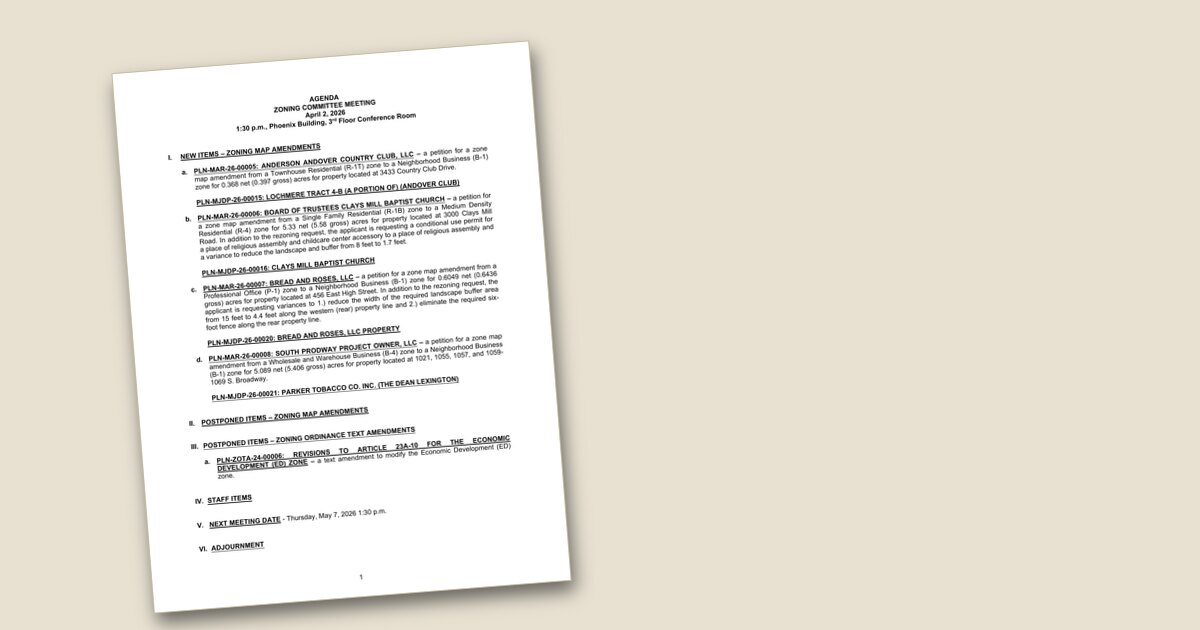 Cover page of the Planning Commission Zoning (Sub) Committee – Apr 02, 2026 agenda PDF