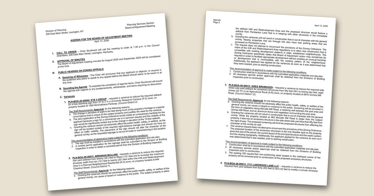 Board of Adjustment Meeting – Apr 13, 2026