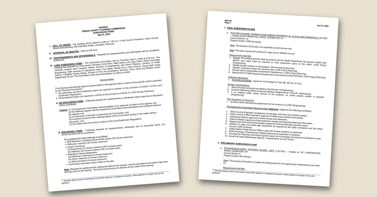 Cover page of the Planning Commission Subdivision Items – Apr 09, 2026 agenda PDF
