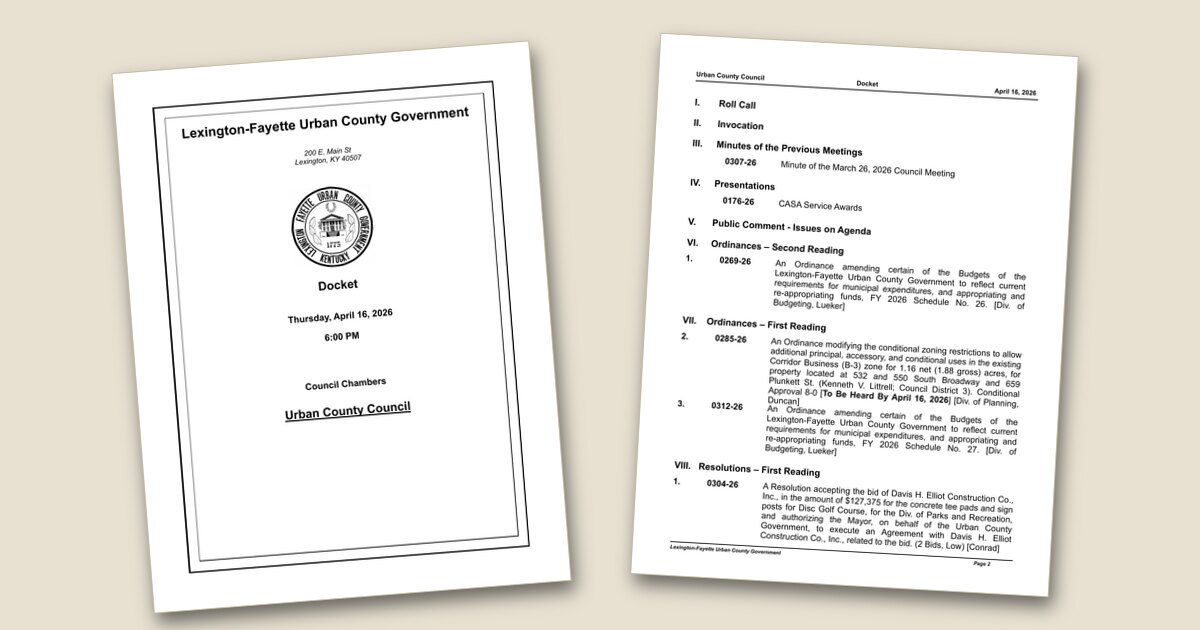 Urban County Council – Apr 16, 2026