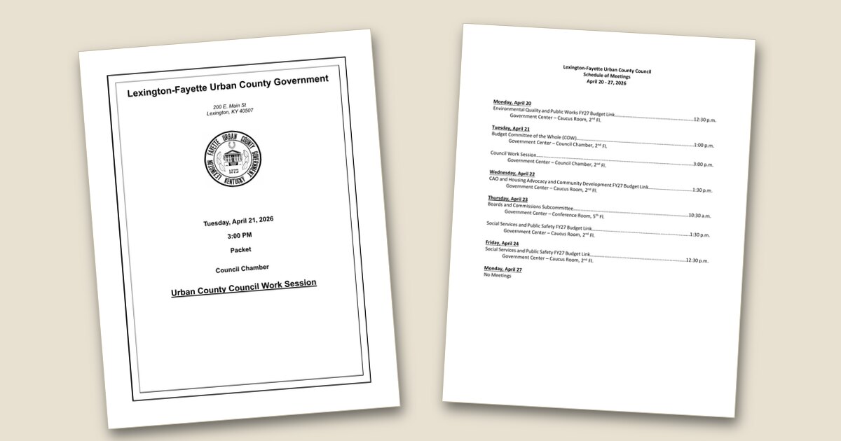 Cover page of the Council Work Session – Apr 21, 2026 agenda PDF