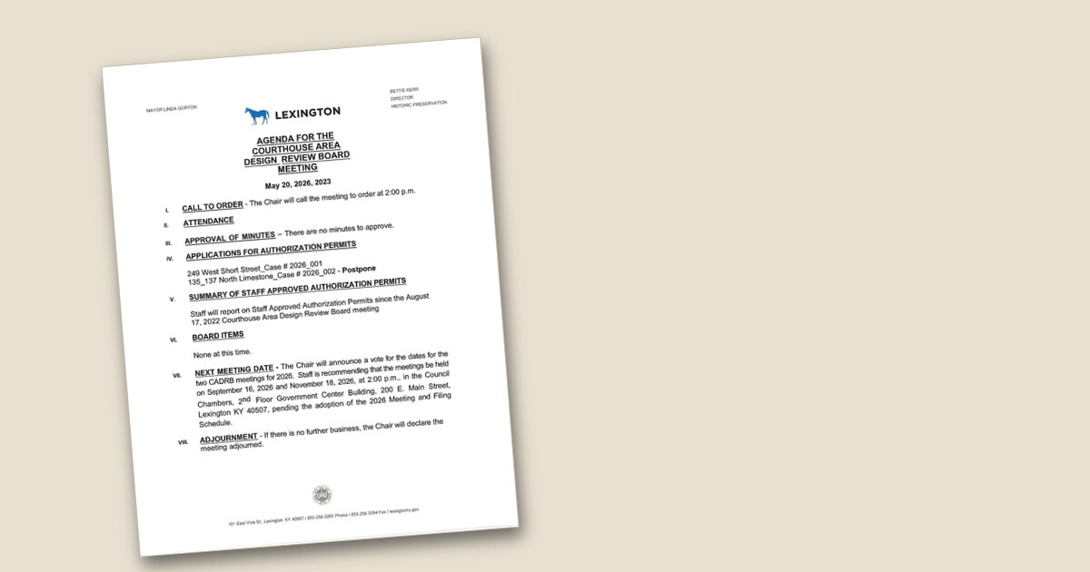 Courthouse Overlay Area Design Review Board – May 20, 2026