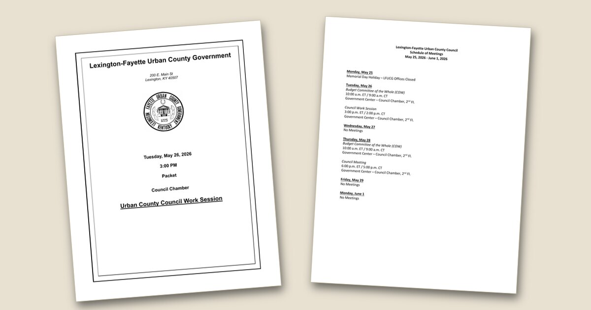 Council Work Session – May 26, 2026