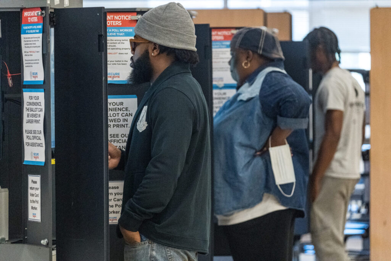 Community members arrive at their local polling location to vote in November 2022 in Atlanta. While intense national attention on the fallout from the recent Supreme Court decision gutting a key provision of the federal Voting Rights Act has focused on Congress, the new ruling also applies to state legislative districts and maps for county or municipal elections. (Photo by Megan Varner/Getty Images)