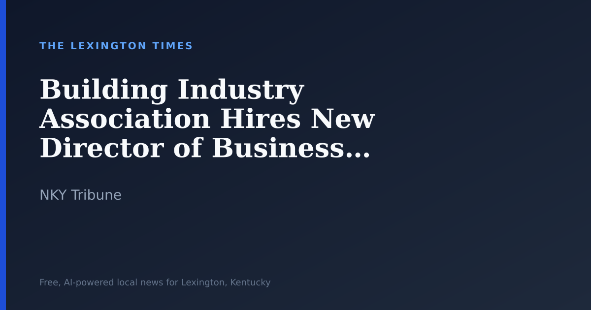 Building Industry Association Hires New Director of Business Development