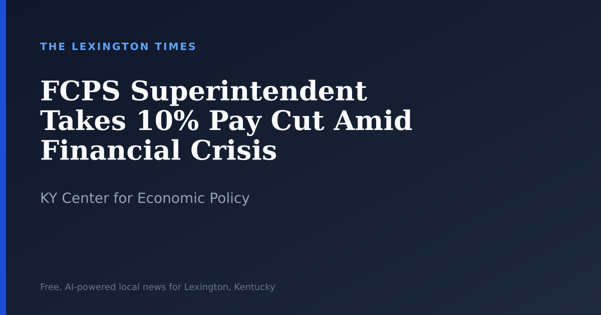 FCPS Superintendent Takes 10% Pay Cut Amid Financial Crisis