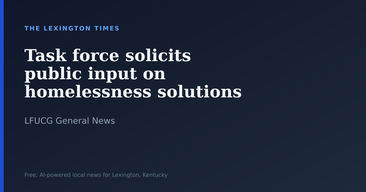Task force solicits public input on homelessness solutions