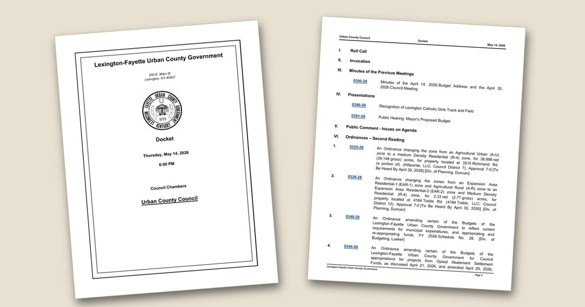 Urban County Council to consider water, housing and policy items