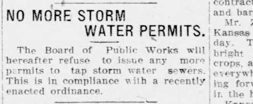 1911 Lexington Leader notice: No More Storm Water Permits