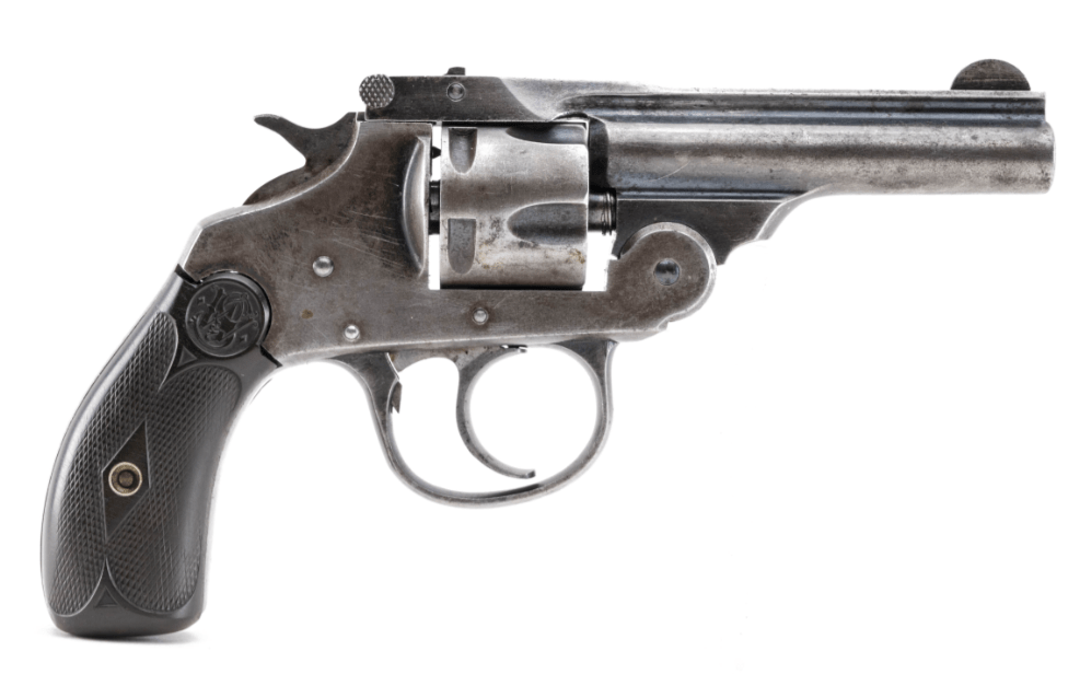 A .32 S&W pocket revolver. The .32 S&W Short cartridge, introduced in 1878, was sold as a light defense load for “card table” distances.