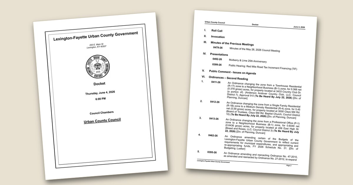Two printed pages of a government