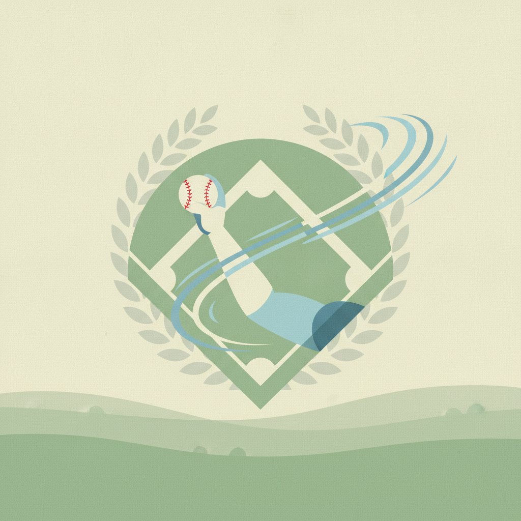 An illustration featuring a pitcher's arm