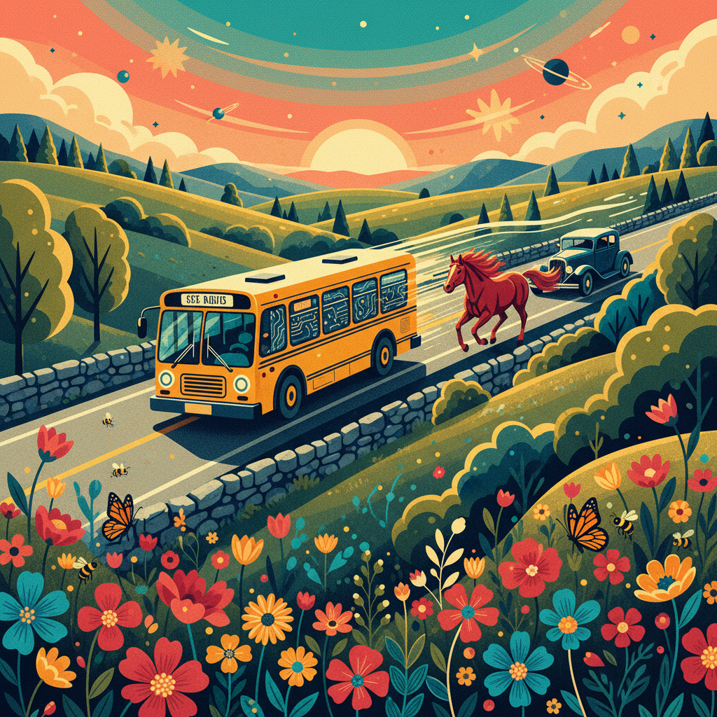 An old-fashioned car (vintage/