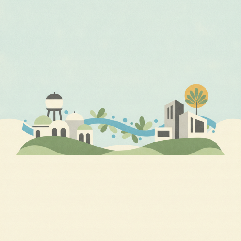 Minimalist vector illustration depicting two stylized