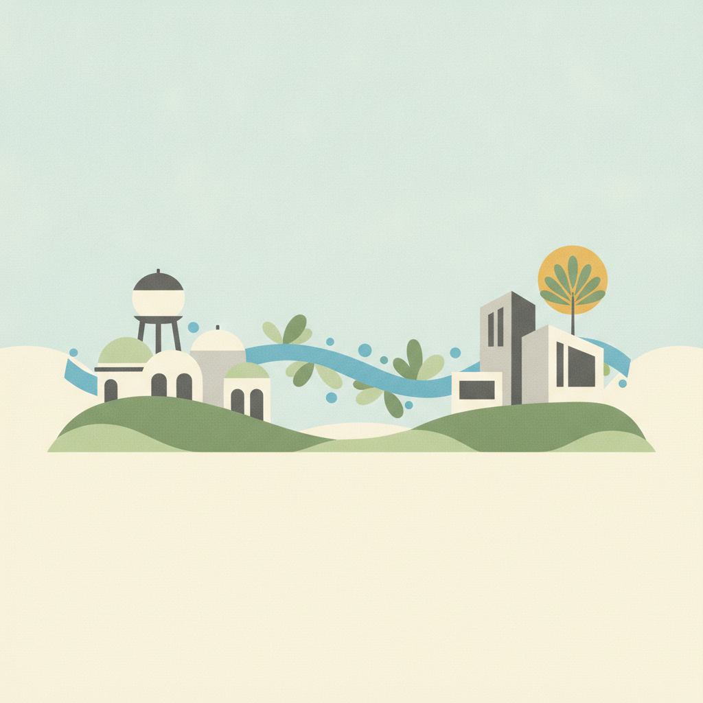 Minimalist vector illustration depicting two stylized