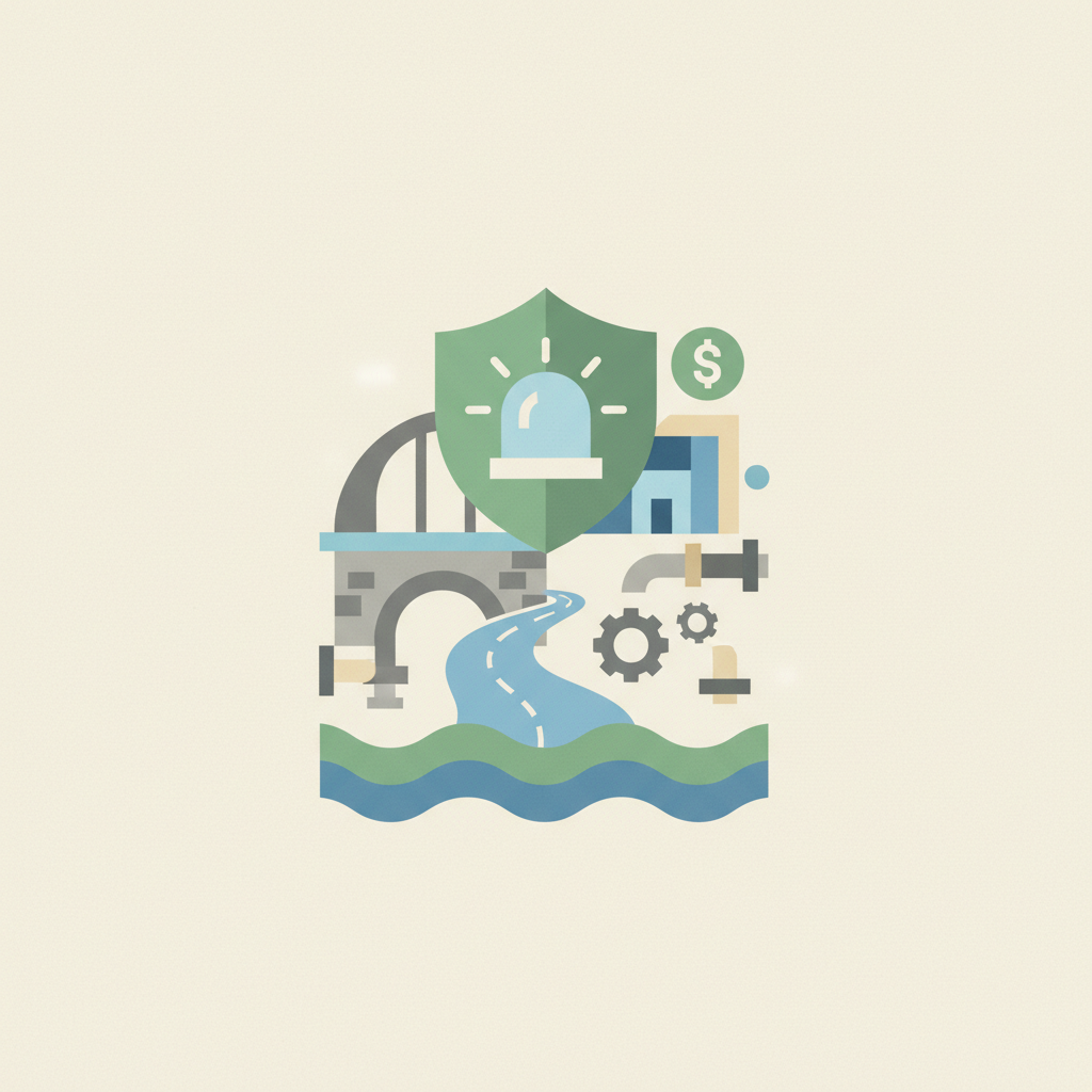An illustration representing municipal investments, featuring