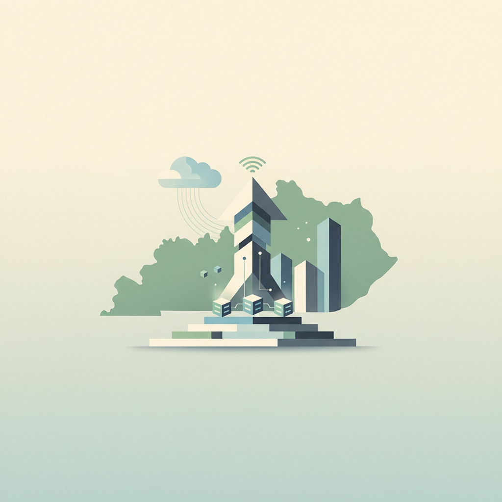An abstract, minimalist graphic illustration depicting a