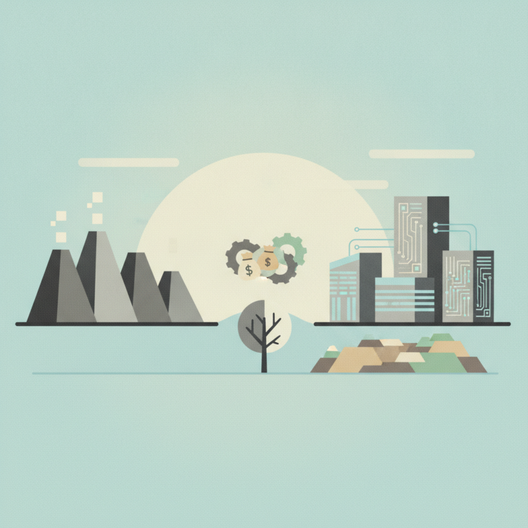 An editorial illustration comparing coal