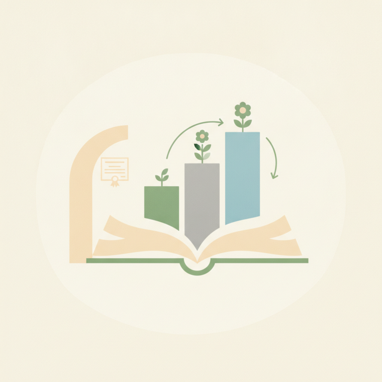 An illustration featuring an open book from