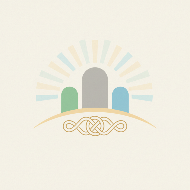 An illustration featuring a stylized trio of