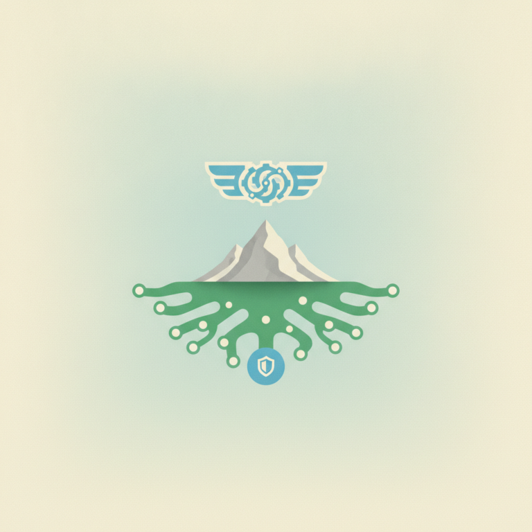 An abstract, minimalist graphic illustration